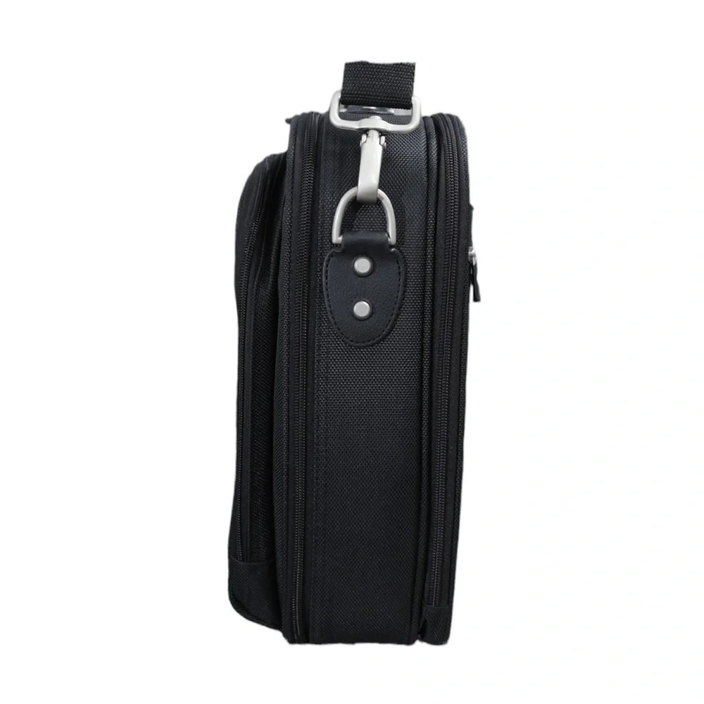 NWOT Dell Black Ballistic Microfiber Multi compartment Hard Shell Computer Bag